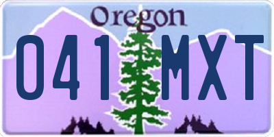 OR license plate 041MXT