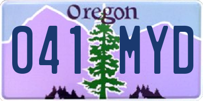 OR license plate 041MYD
