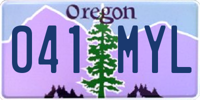 OR license plate 041MYL