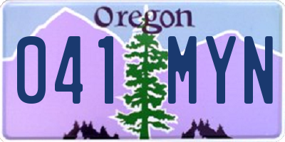 OR license plate 041MYN
