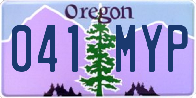 OR license plate 041MYP