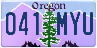 OR license plate 041MYU