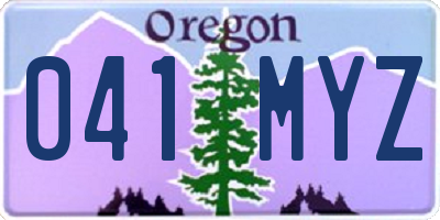 OR license plate 041MYZ