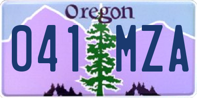 OR license plate 041MZA