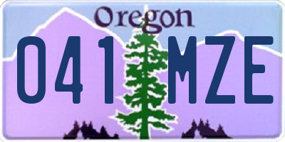OR license plate 041MZE
