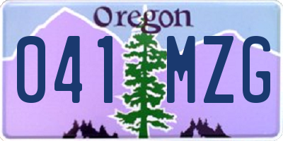 OR license plate 041MZG