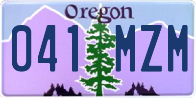OR license plate 041MZM