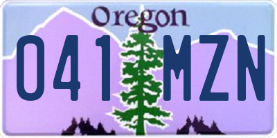 OR license plate 041MZN