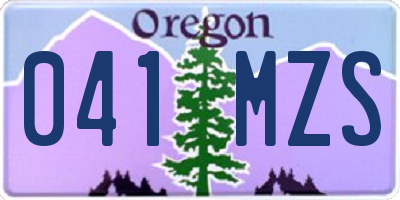 OR license plate 041MZS