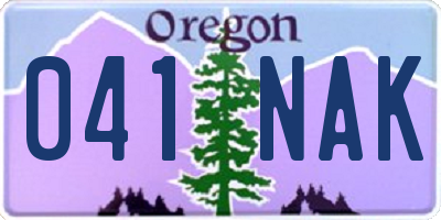 OR license plate 041NAK