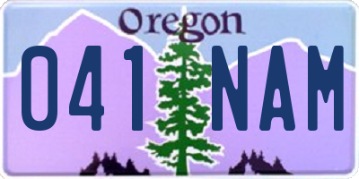 OR license plate 041NAM