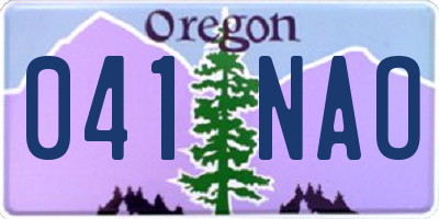 OR license plate 041NAO