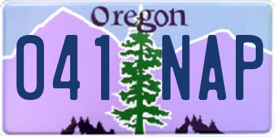 OR license plate 041NAP