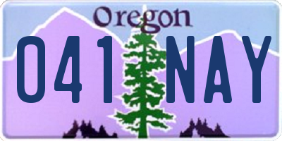 OR license plate 041NAY