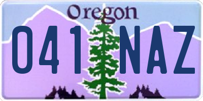 OR license plate 041NAZ