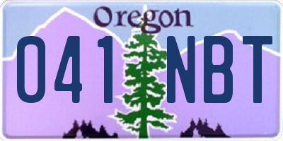 OR license plate 041NBT