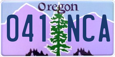 OR license plate 041NCA