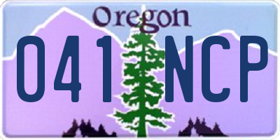 OR license plate 041NCP