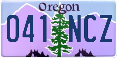 OR license plate 041NCZ