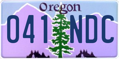 OR license plate 041NDC