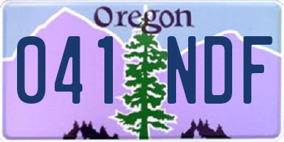 OR license plate 041NDF
