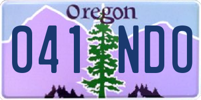 OR license plate 041NDO