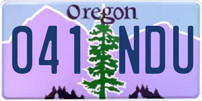 OR license plate 041NDU