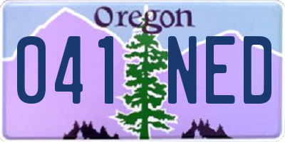 OR license plate 041NED