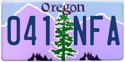 OR license plate 041NFA