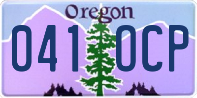 OR license plate 041OCP