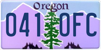 OR license plate 041OFC