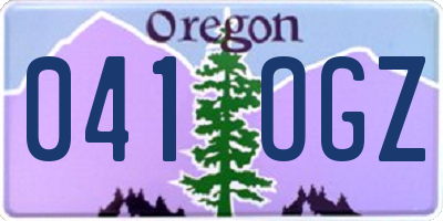 OR license plate 041OGZ