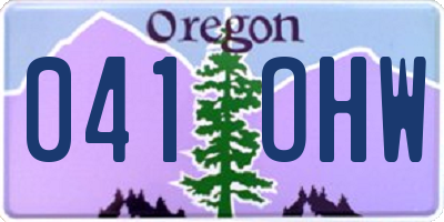 OR license plate 041OHW