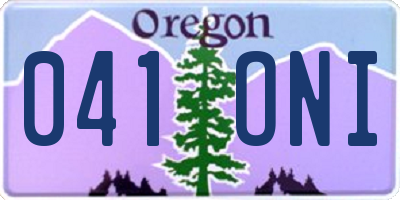 OR license plate 041ONI