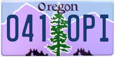 OR license plate 041OPI