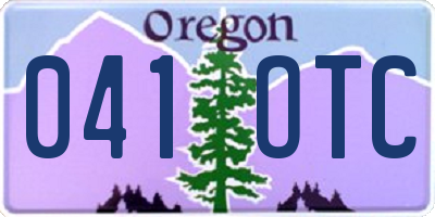 OR license plate 041OTC