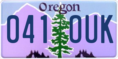 OR license plate 041OUK