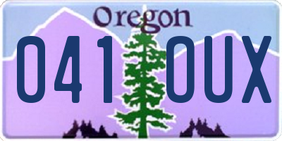 OR license plate 041OUX