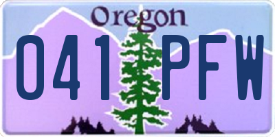 OR license plate 041PFW