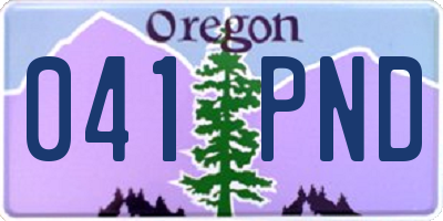 OR license plate 041PND