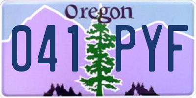 OR license plate 041PYF