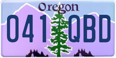 OR license plate 041QBD