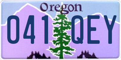 OR license plate 041QEY