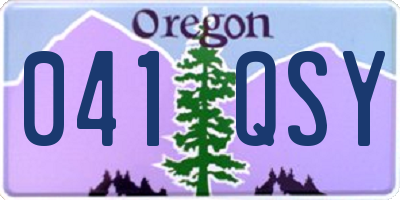 OR license plate 041QSY
