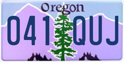 OR license plate 041QUJ