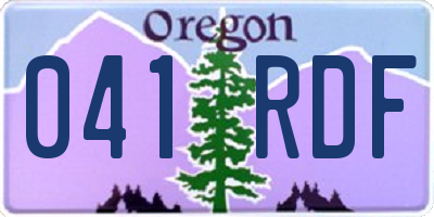 OR license plate 041RDF