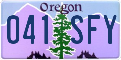 OR license plate 041SFY