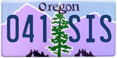 OR license plate 041SIS