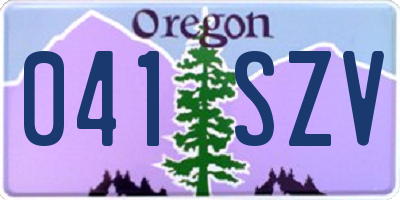 OR license plate 041SZV
