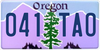 OR license plate 041TAO